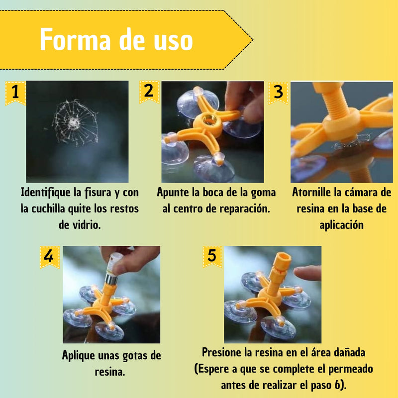Kit Reparador Fisura De Vidrios Y Parabrisas Panorámico Pro