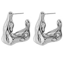 Aretes Asimétricos Semi Cuadrado Moda