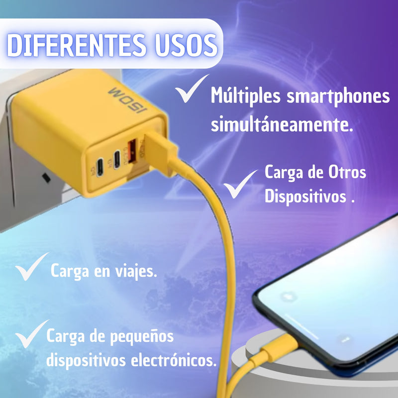 Cargador 120w Doble Puertos Tipo C Usb Carga Rapida Pro
