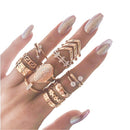 Set De Anillos Vintage Bohemio Moda Dorado Hasta15 Unidades