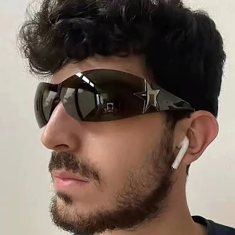 Gafas Lentes De Sol Envolventes Futuristas Para Hombre Mujer