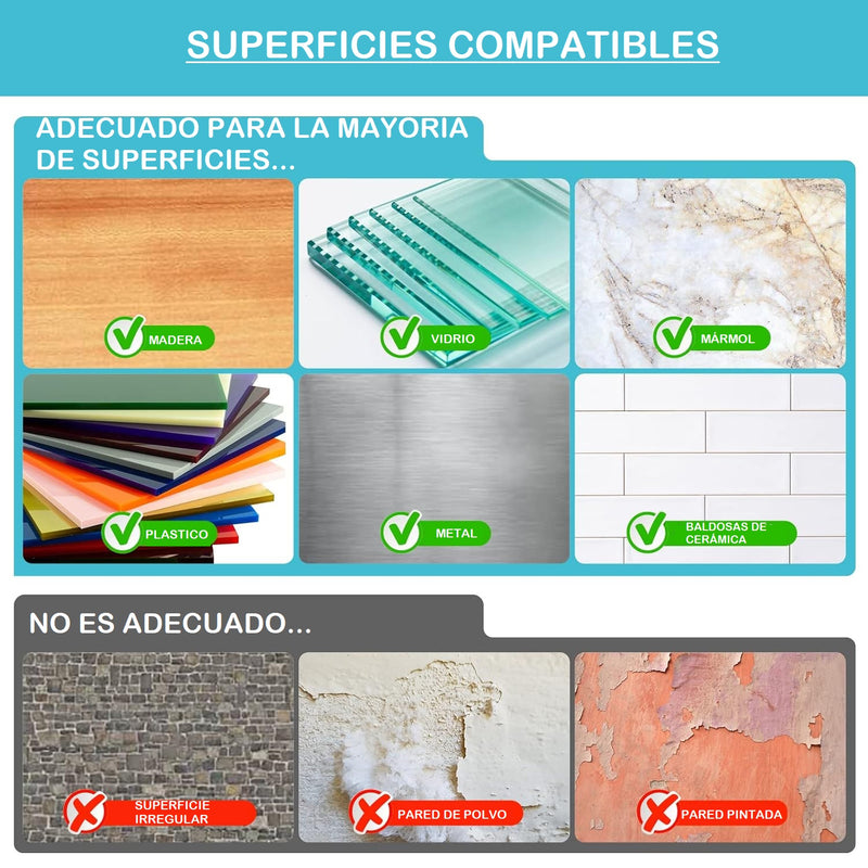 Anclajes Adhesivos De Pared Sin Taladro Armarios Mesas X2