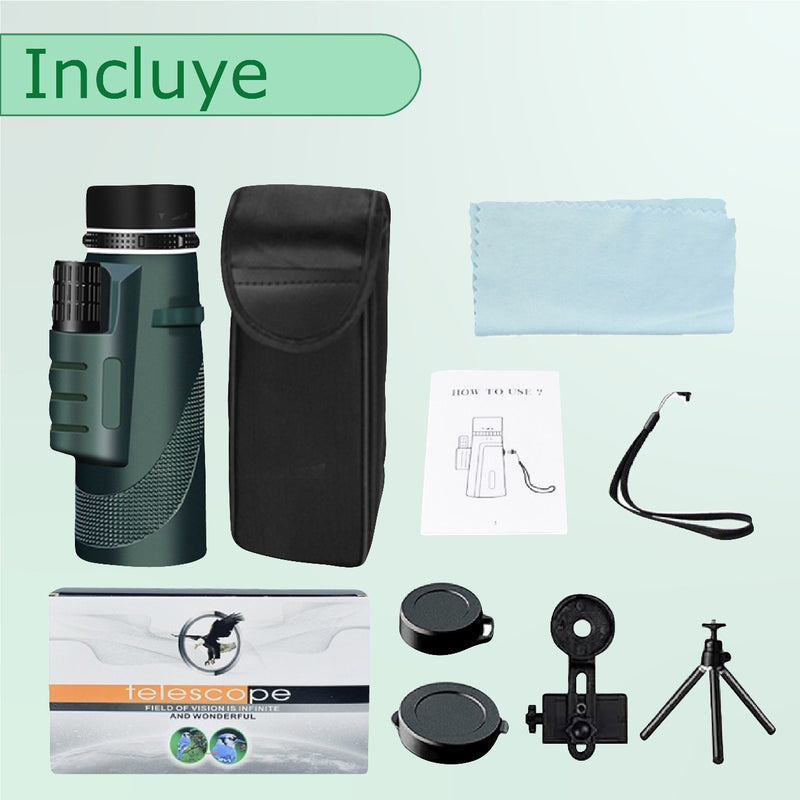Monocular Nocturno Hd 80x100 Binocular Con Accesorios Full
