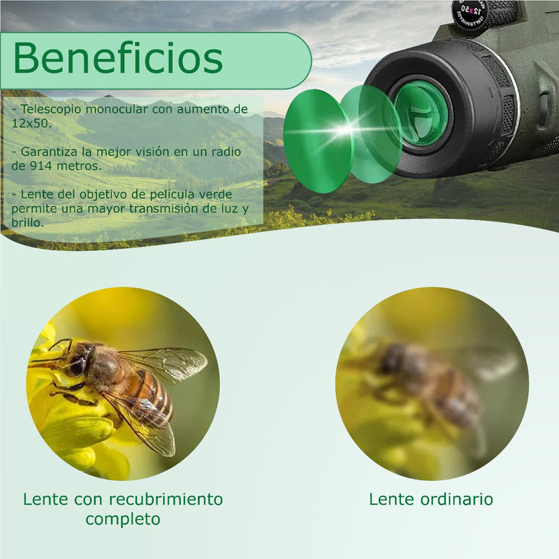 Monocular Nocturno Hd 80x100 Binocular Con Accesorios Full
