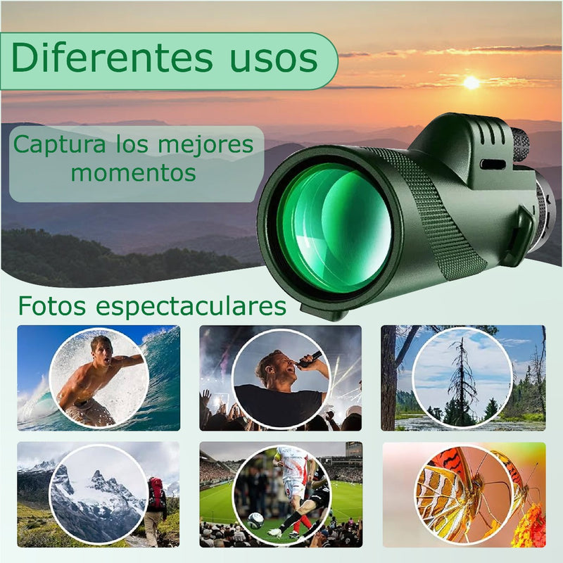 Monocular Nocturno Hd 80x100 Binocular Con Accesorios Full