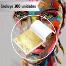 Hojas De Papel Doradas Decorativas Artesanales Oro DIY 100 Unidades