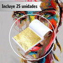 Hojas De Papel Doradas Decorativas Artesanales Oro DIY 25 Unidades