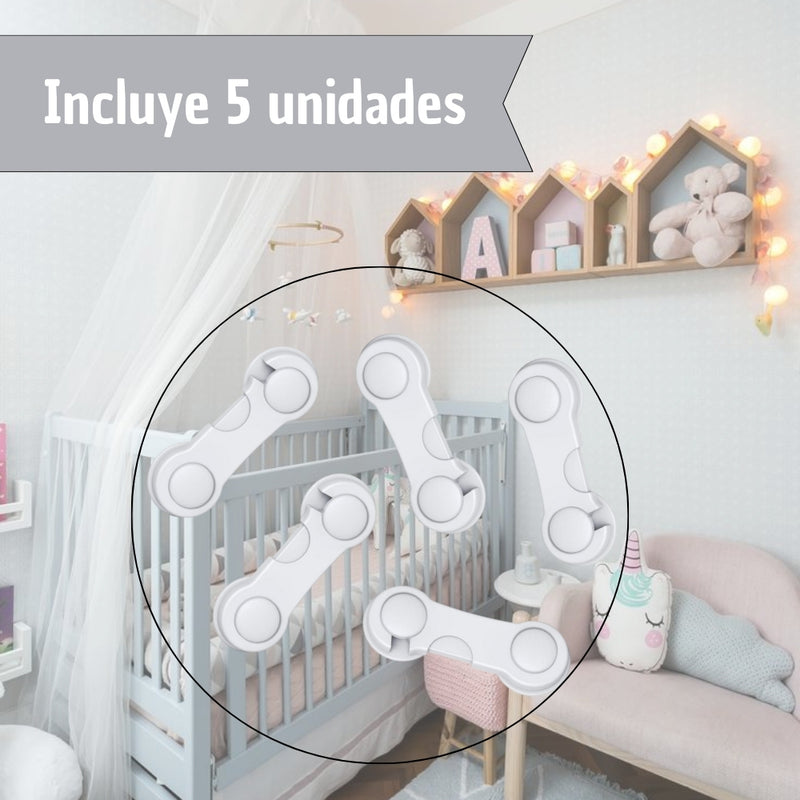 Broche Bloqueo Seguro Cajón Puertas Protección Bebé Niños X5