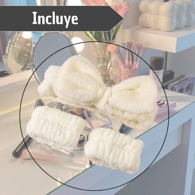 Kit Balaca Muñequeras Para Rutina De Maquillaje Y Skin Care