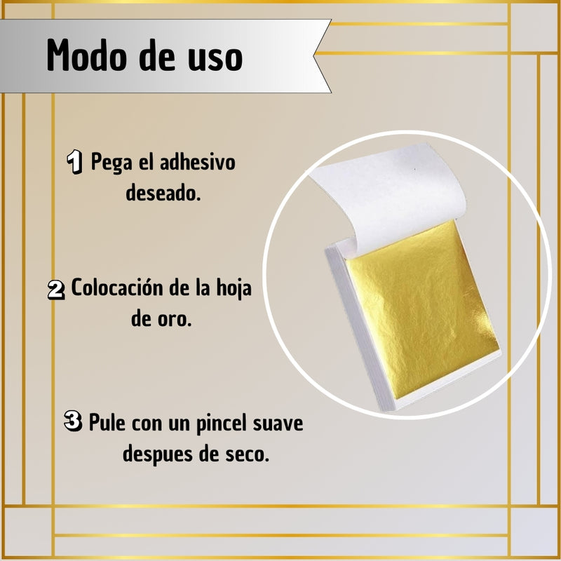 Hojas De Papel Doradas Decorativas Artesanales Oro DIY 100 Unidades