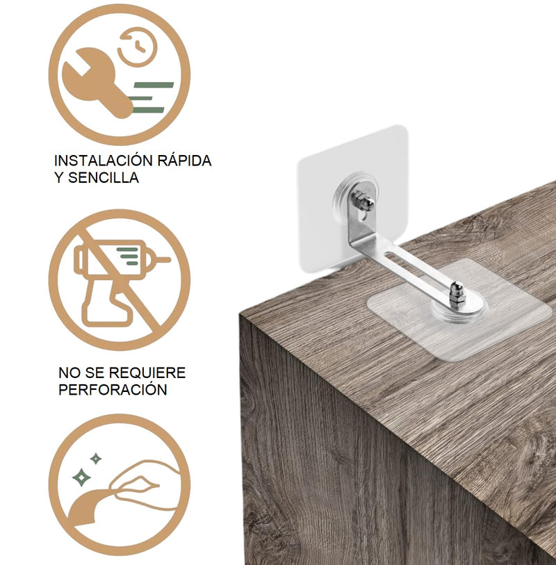 Anclajes Adhesivos De Pared Sin Taladro Armarios Mesas X2