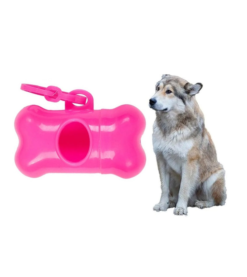 Hueso Dispensador De Bolsas Mascotas + 1 Rollo
