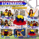 Sombrero Peluche Tricolor Colombia Diseño Balón de Fútbol