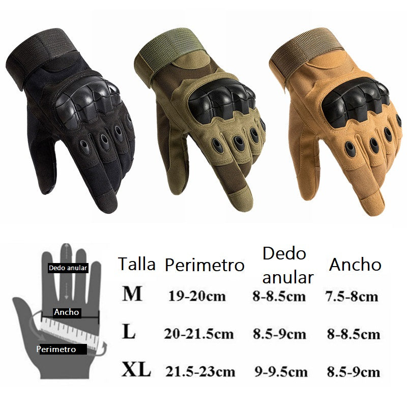 Guantes Para Moto Tácticos Protección Nudillos Negro