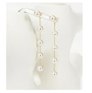 Aretes Largos Geometricos Elegantes Bohemios Perlas Moda 9cm