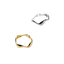 Anillo De Ondas Trenzado Delicado Ajustable Para Mujer