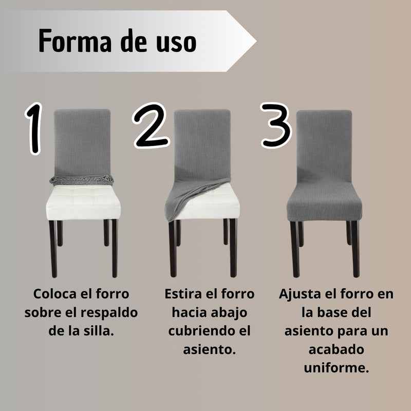 Funda Silla Comedor Forro Elastico Protector Silla Una Pieza