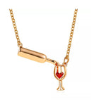 Collar Colgante Cadena Copa De Vino Corazon