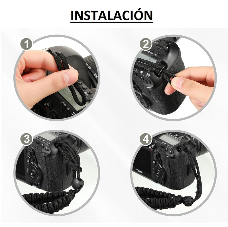 Correa De Muñeca Ajustable Para Camara Profesional Trenzada