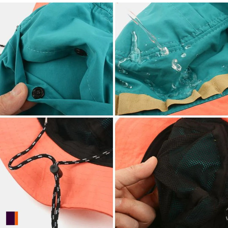 Gorro De Protección Uv Impermeable Plegable Cafe Oscuro