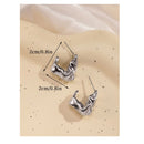 Aretes Asimétricos Semi Cuadrado Moda