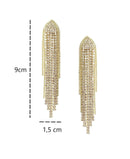 Aretes Largos Brillantes Estilo Cascada Mujer Estilo Moda