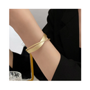 Pulsera Manilla Irregular Doble Calibre Cruzadas Ajustable