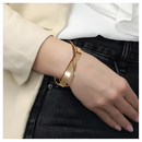 Pulsera Manilla Irregular Doble Calibre Cruzadas Ajustable