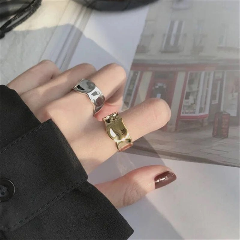 Anillo Diseño Irregular Ajustable Para Adultos
