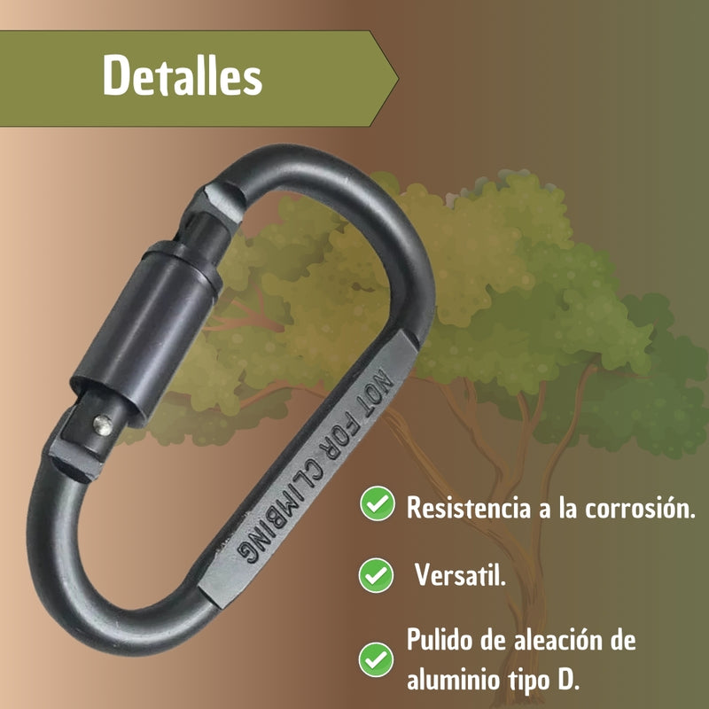 Mosquetón Viajes Campamento Camping Aluminio Montañismo Pro