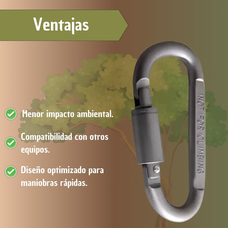 Mosquetón Viajes Campamento Camping Aluminio Montañismo Pro