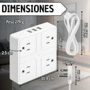 Extension Enchufes Plano Multitoma 4 Plano Protec Tipoc Usb