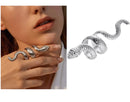 Anillo Serpiente Retro Grande Ajustable 3d Plateado