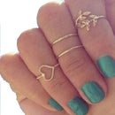 Set De Anillos Vintage Bohemio Moda Dorado Hasta15 Unidades