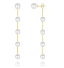 Aretes Largos Geometricos Elegantes Bohemios Perlas Moda 9cm