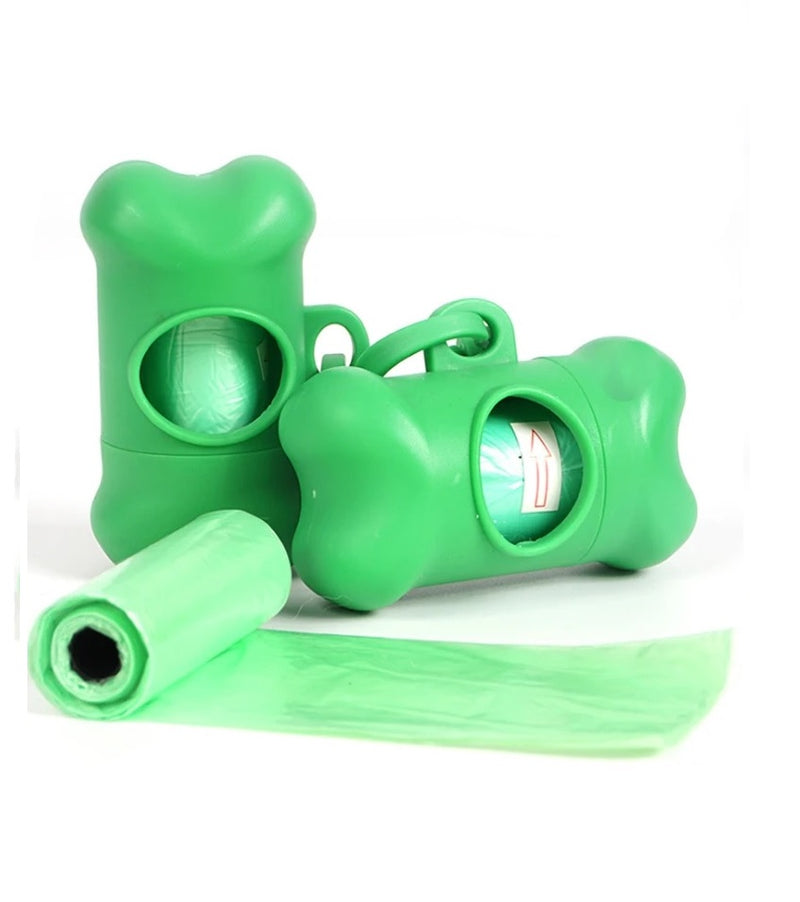 Hueso Dispensador De Bolsas Mascotas + 1 Rollo