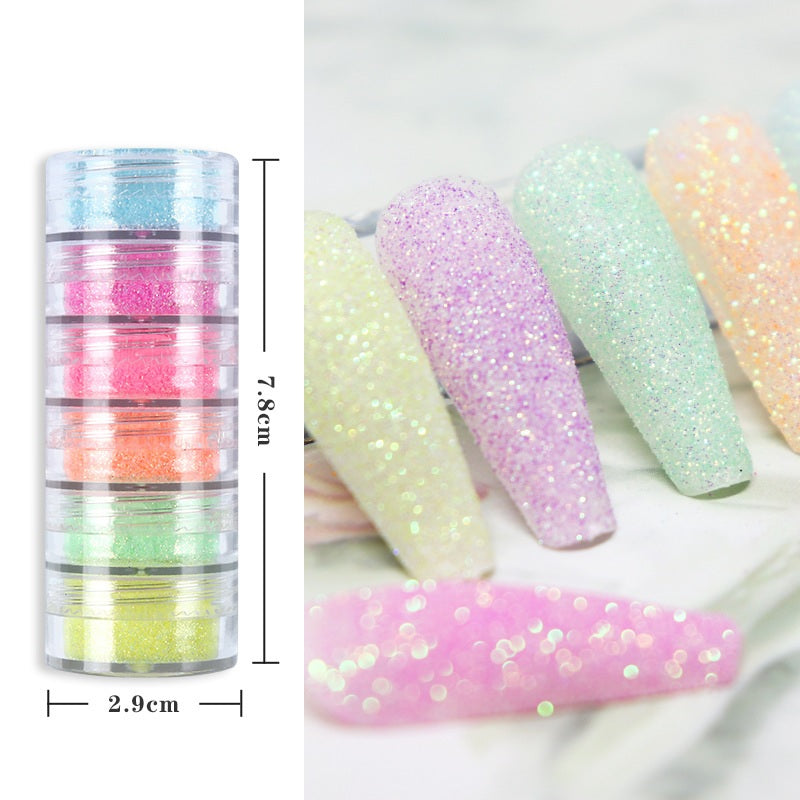 Glitter Escarcha Uñas Nail Art Colores Pastel Surtidos X6u
