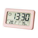 Reloj De Mesa Temperatura Humedad Rosado Electrónico Led