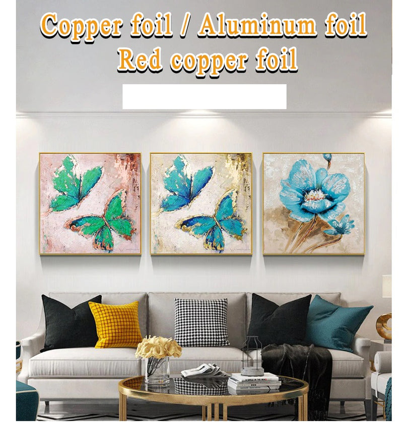 Hojas De Papel Doradas Decorativas Artesanales Oro DIY 50 Unidades