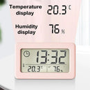 Reloj De Mesa Temperatura Humedad Rosado Electrónico Led