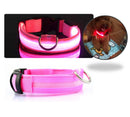 Collar Luz Led Reflectivo Perro Gato Mascotas 3 Efectos Rosa