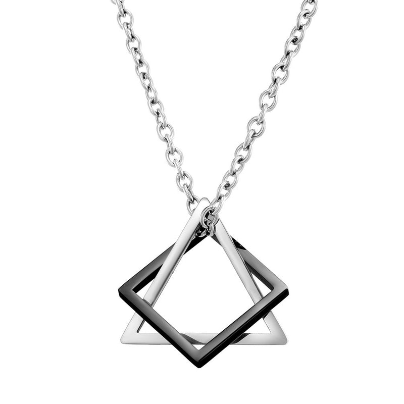 Cadena Collar Triangulo Cuadrado Unisex