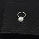 Arete Pendiente Colgante Perla Blanca Redondo Unisex