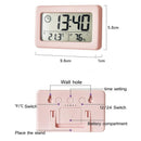 Reloj De Mesa Temperatura Humedad Rosado Electrónico Led