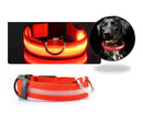 Collar Luz Led Reflectivo Perro Gato Mascotas 3 Efectos Rojo