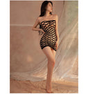 Vestido Corto Sexy De Malla Ovalada Lenceria