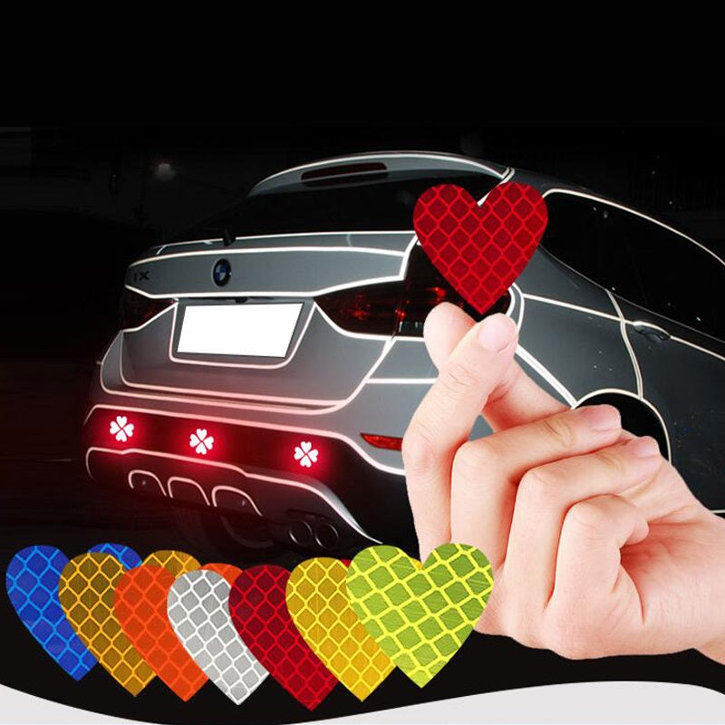 Sticker Reflectivo Para Carro Moto 12 Corazones