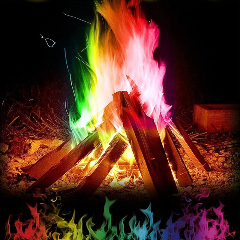 Polvo Fuego Magico Fogata Llamas De Colores Arcoiris 25g