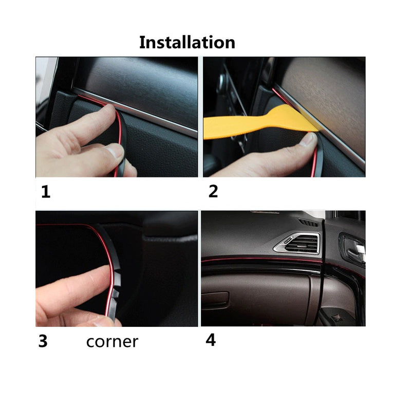 Tiras De Moldura Para Interior Del Carro Universal Decora 5m