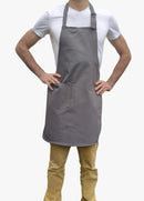 Delantal  Ajustable Chef Mesero Profesional Tela Gris